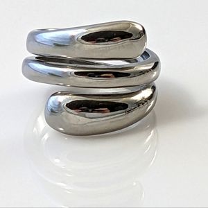 Polished Stainless Steel Wrap Around Ring